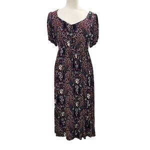 Disturbia US 6 UK 10 Midi Shirt Dress Hemlock Puff Sleeve Goth Dark Romantic